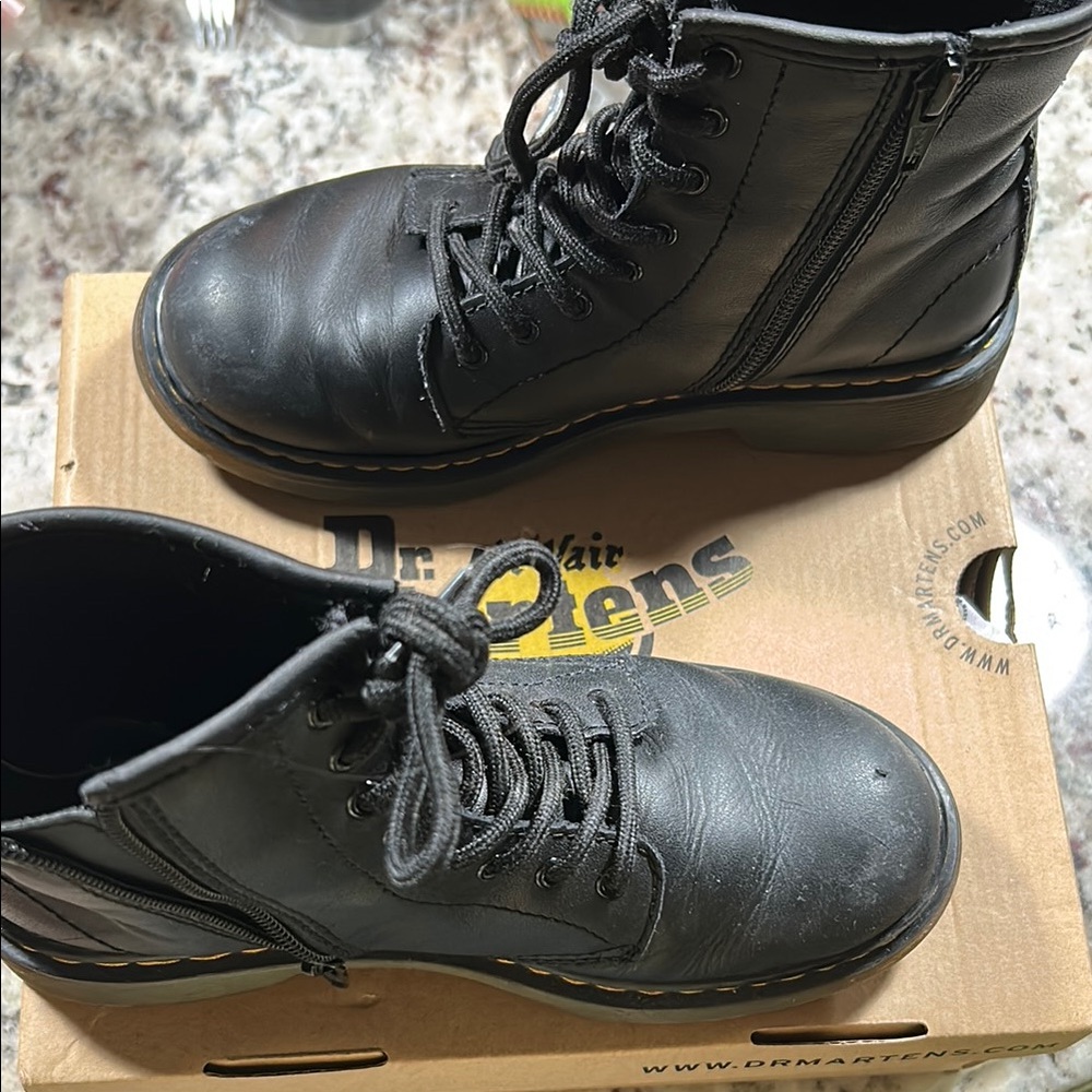 Dr. Martens Black Leather Lace-Up Boots